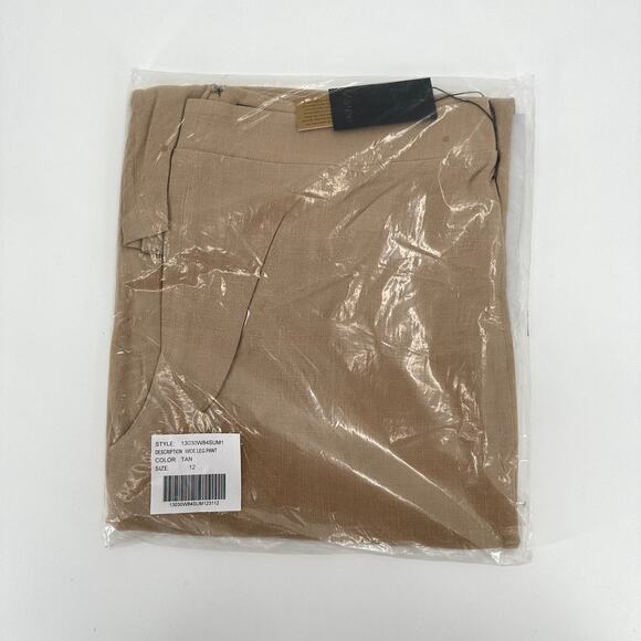 Maree Pour Toi linen blend wide leg pant in tan Size 12 - Picture 9 of 10